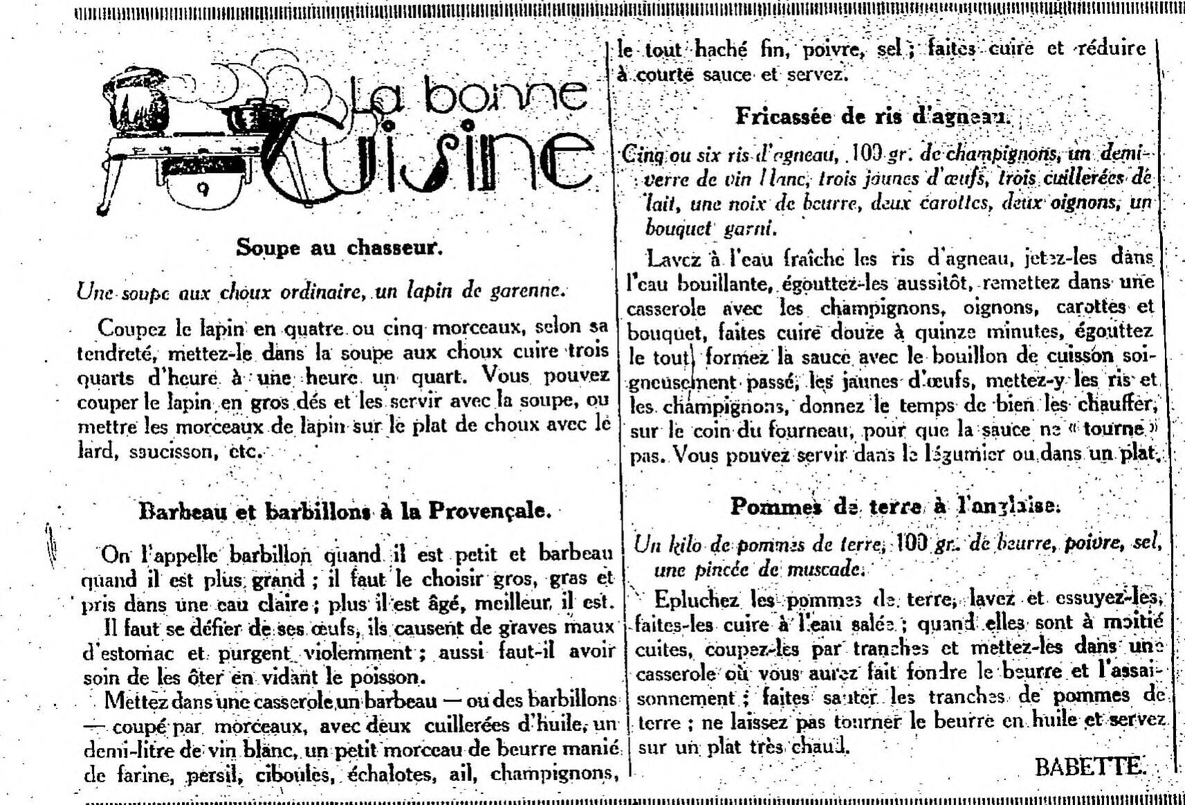 Les Dimanches de la femme  la bonne cuisine facile