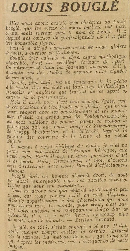 Louis Bouglé alias Spoke par Tristant Bernard