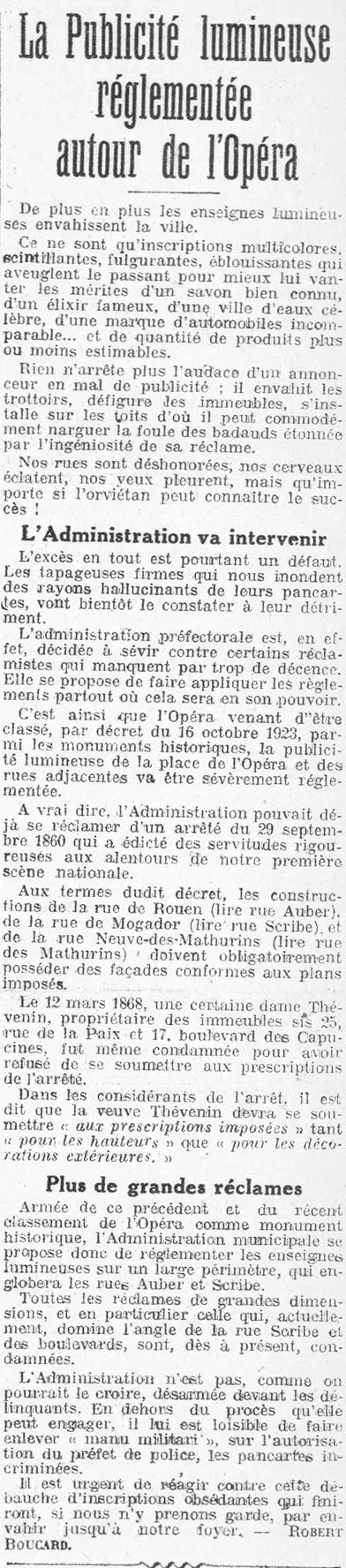 enseignes lumineuses autour de lOpéra 1