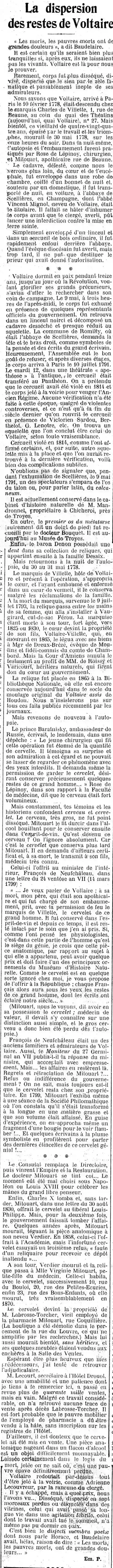 le corpsl de Voltaire