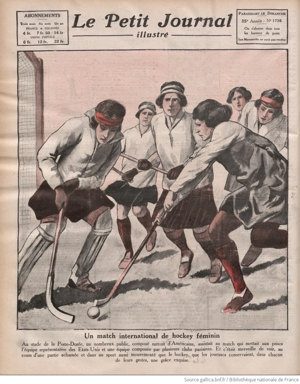 Un match international féminin de hockey sur gazon