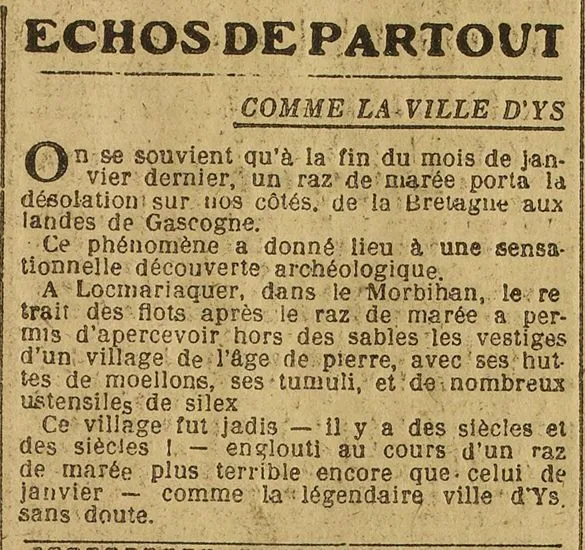 A Locmariaquer, les vestiges d'un village englouti