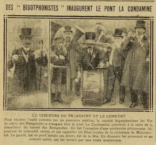  Des "Bigotphonistes" inaugurent le Pont la Condamine, une cérémonie pittoresque
