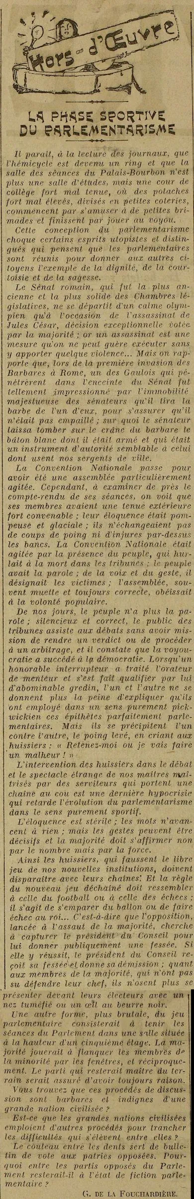 comportement des députés à l'Assemblée Nationale