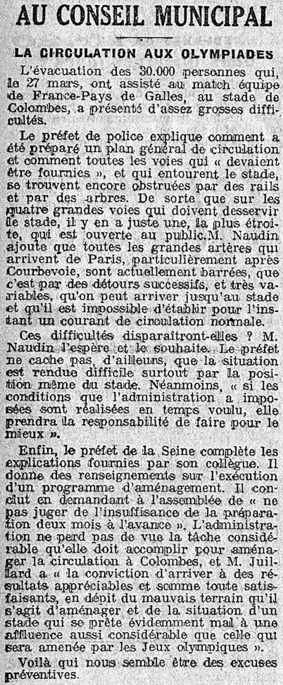 circulation aux olympiades