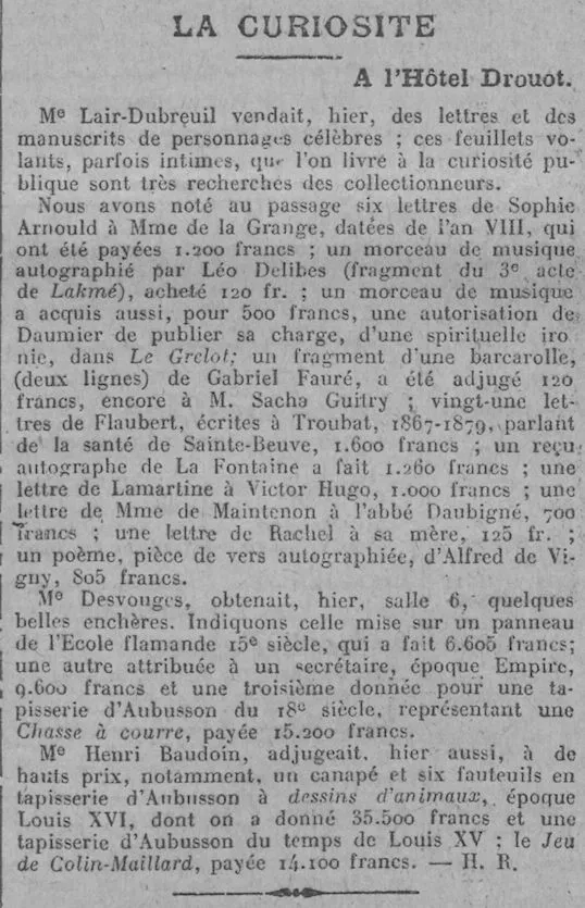  ventes aux enchères à l'hôtel Drouot