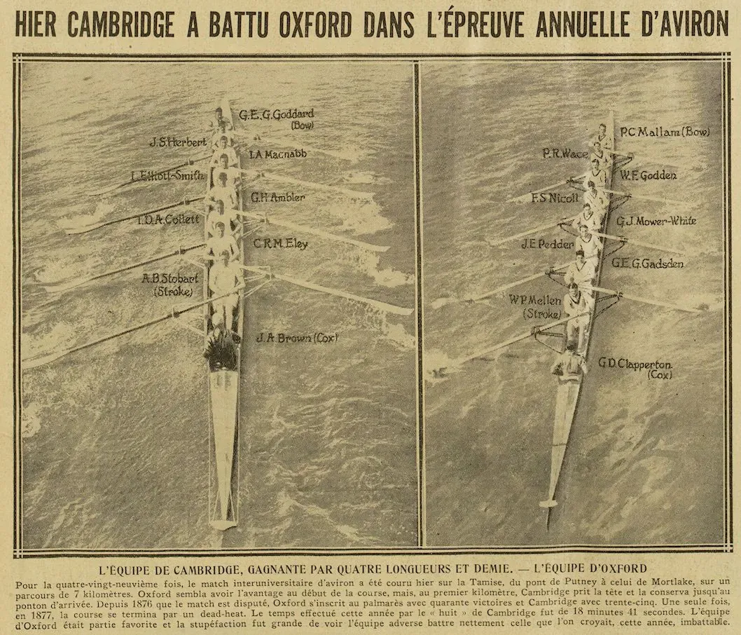 L'équipe de Cambridge, gagnante contre Oxford