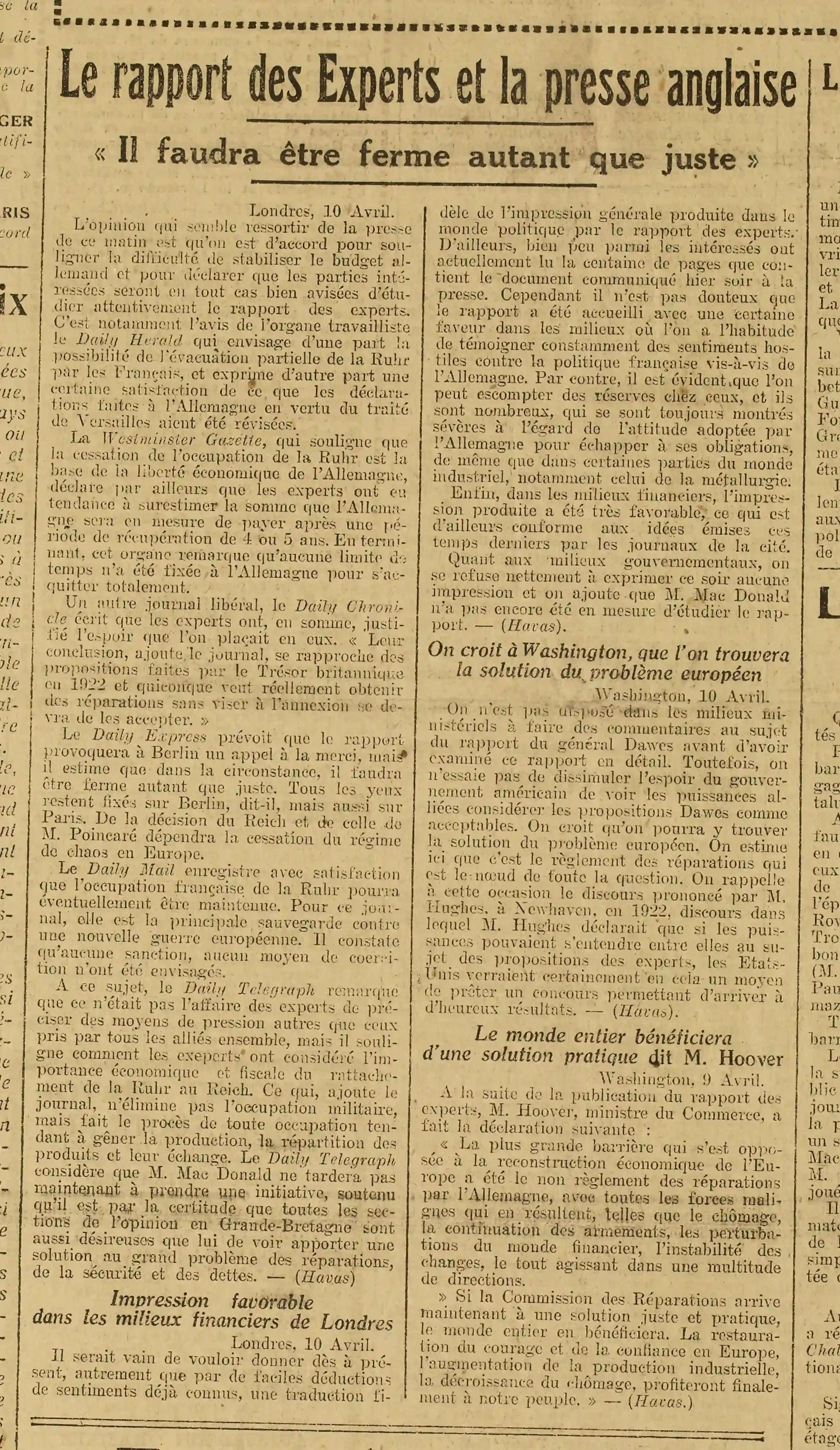 la commission des réparations