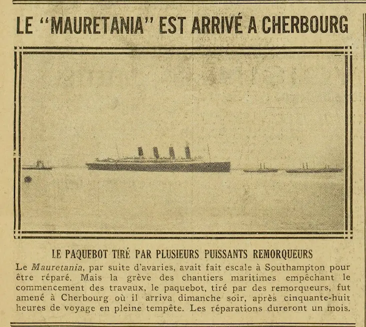 le paquebot Mauretania à Cherbourg