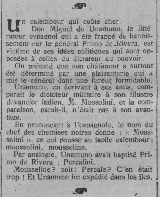 Don Miguel de Unamuno vs General Primo de Rivera