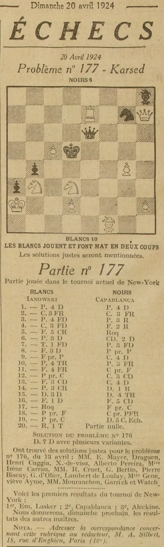 problème d'échecs