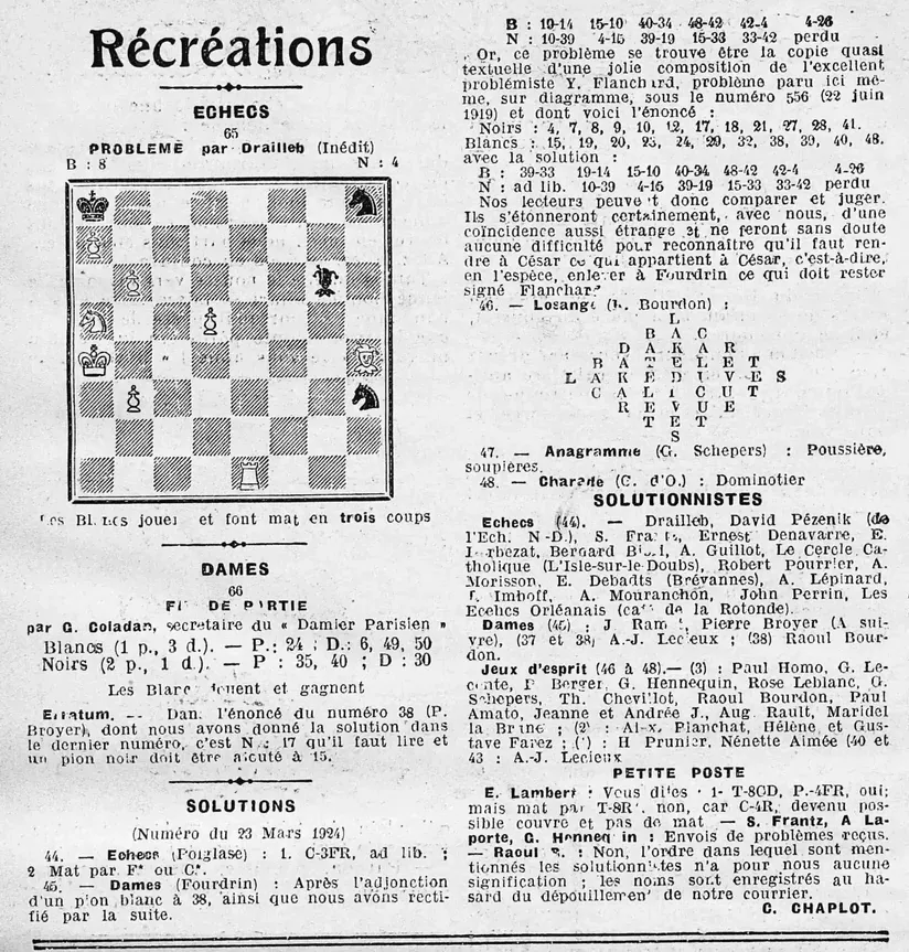 problème d'échecs 