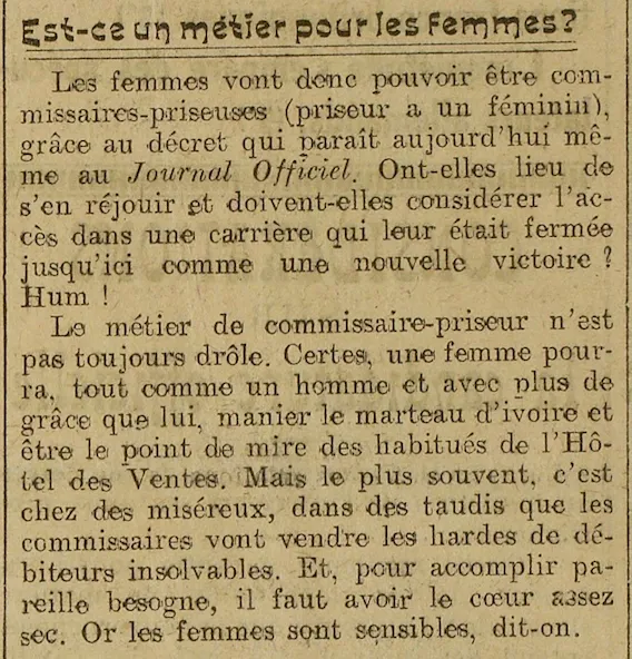 a L Oeuvre 19240424 art 02 commissaire priseuse 2