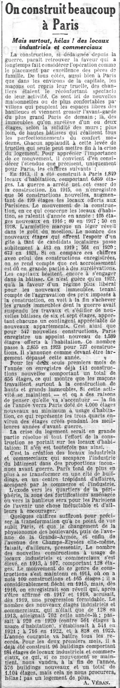 crise du logement trop de bureaux construits à Paris 
