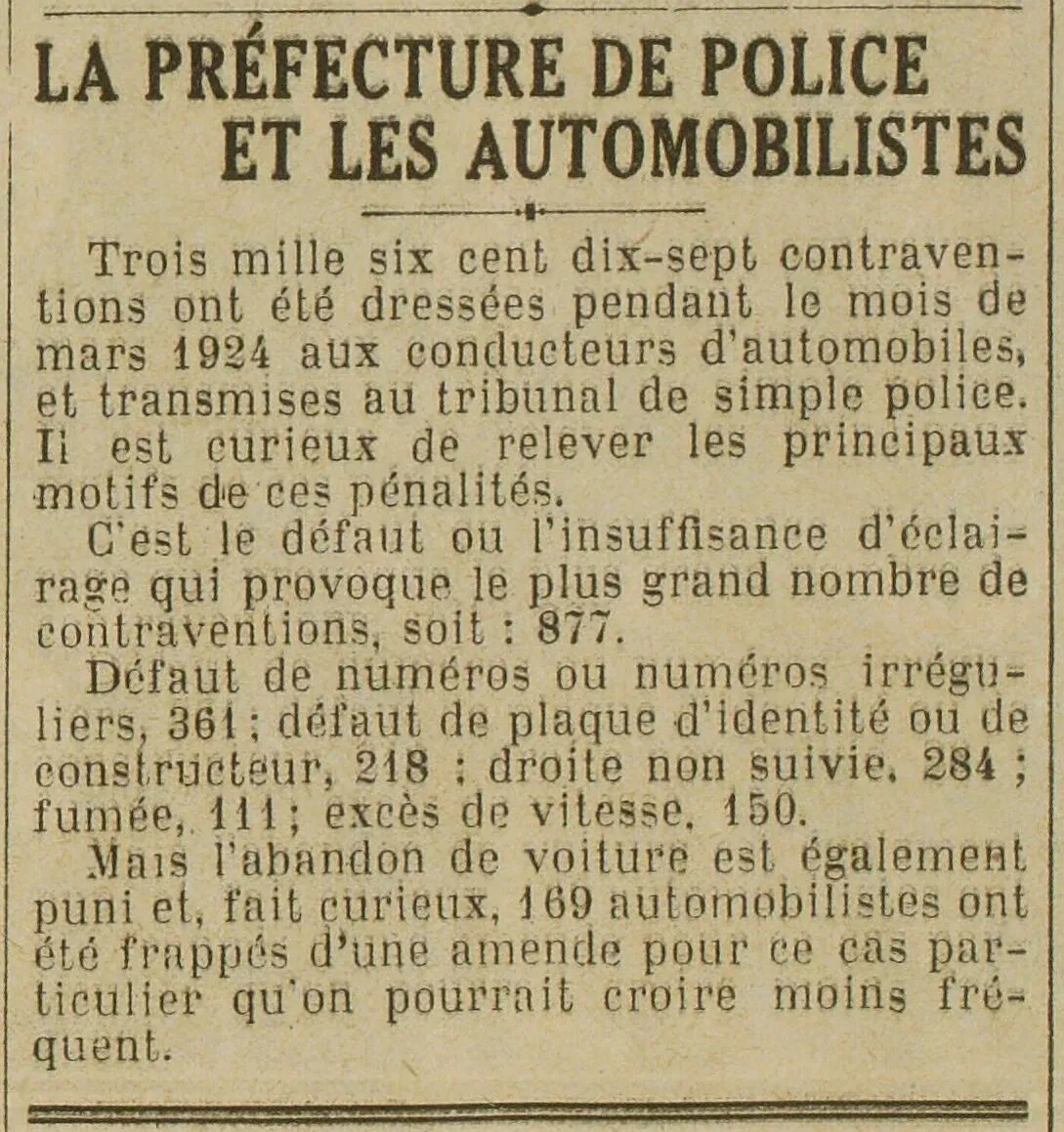 La préfecture de police et les automobilistes