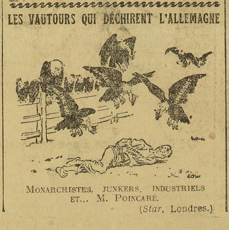 dessin humour : les vautours qui déchirent l'Allemagne