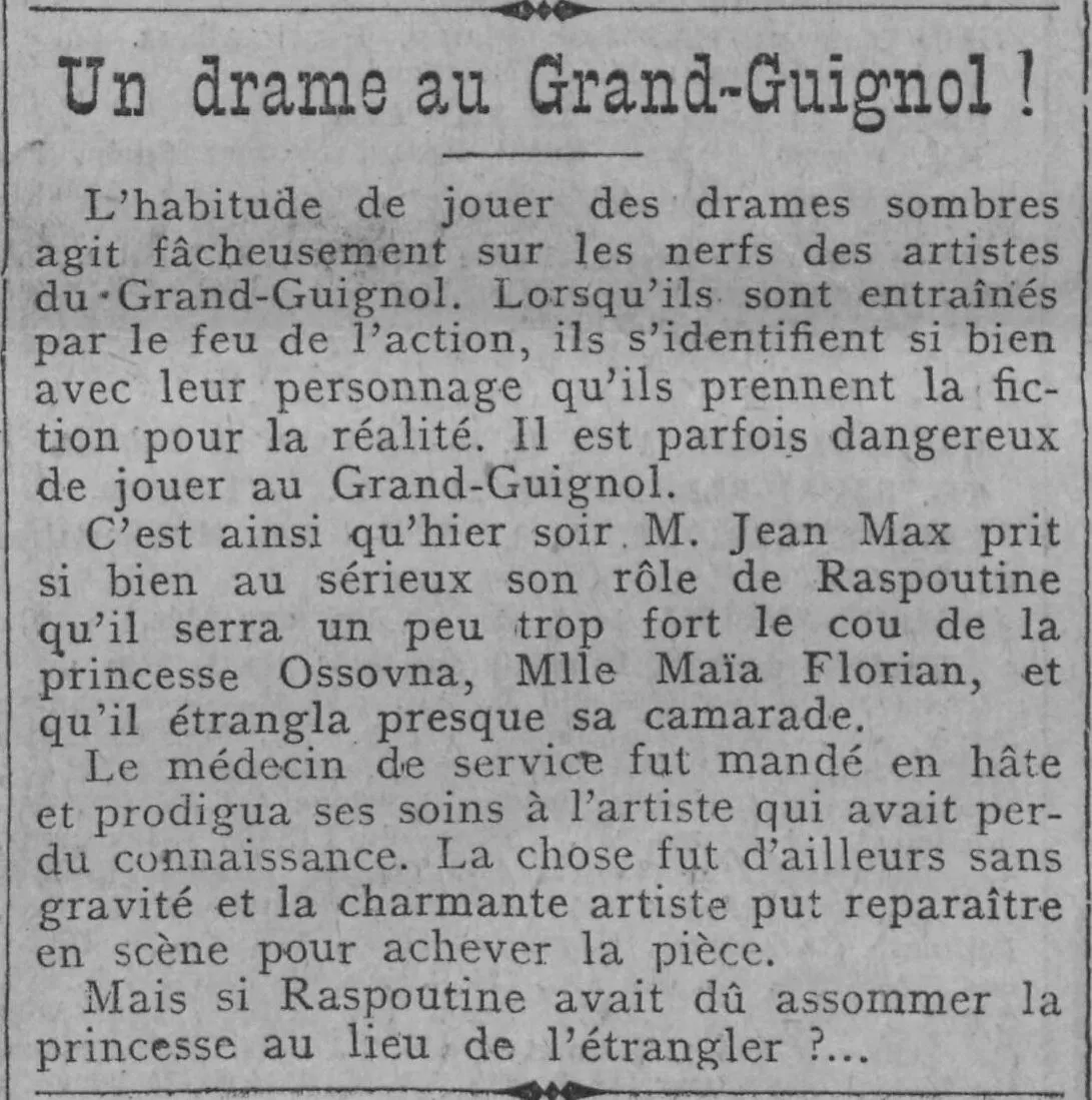drame au Grand Guignol