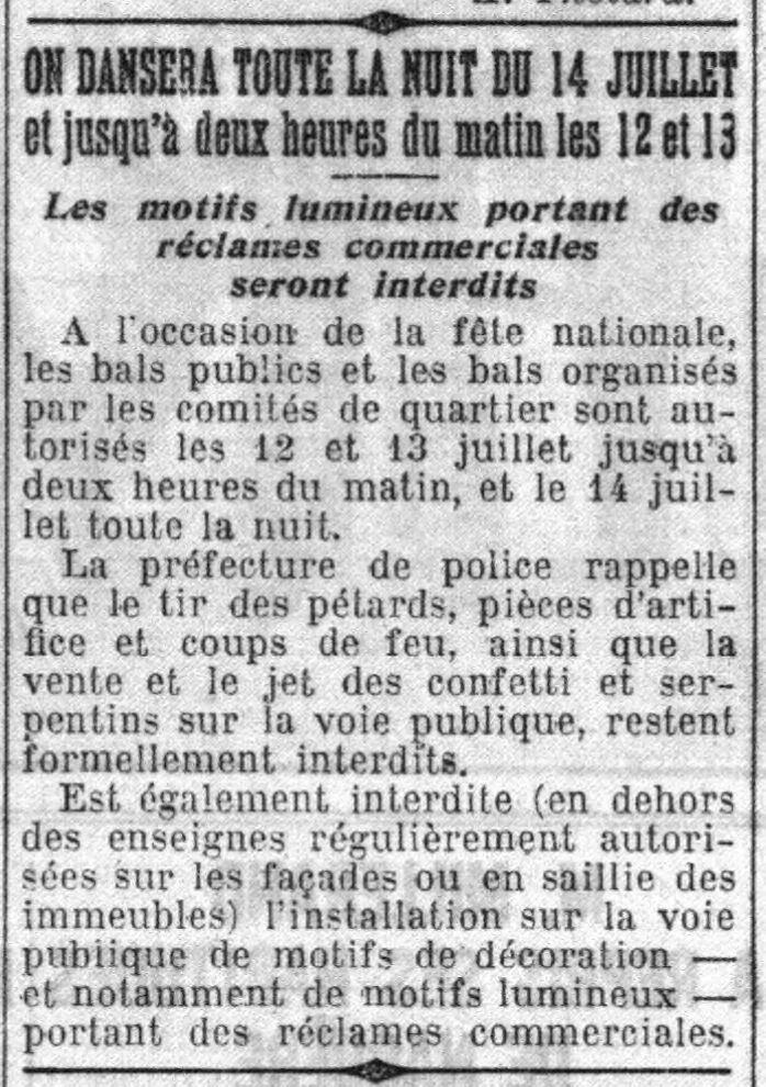 On dansera toute la nuit du 14 juillet