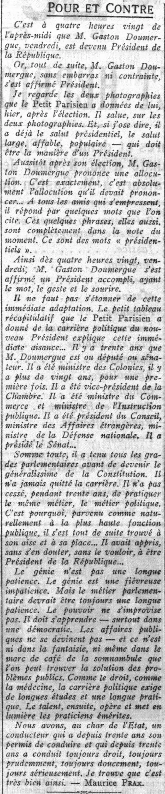 Le pouvoir ne s'improvise pas