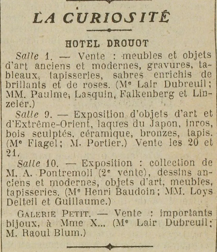 La curiosité c'est à l'Hôtel Drouot