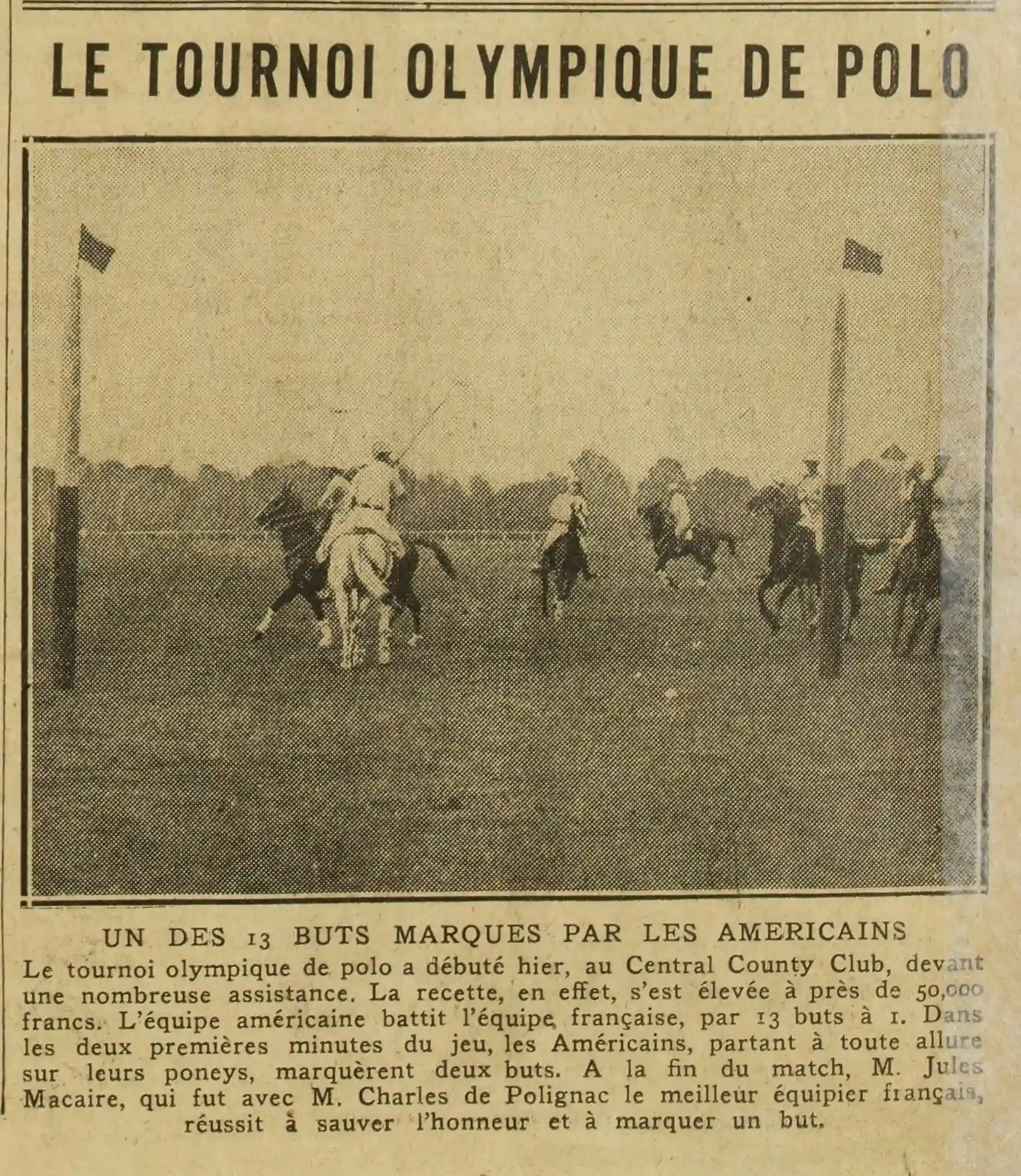 At the Olympic polo tournament