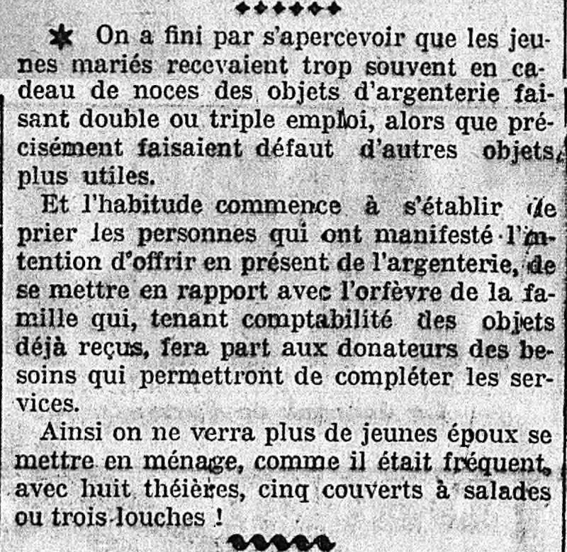 La liste de mariage est une solution