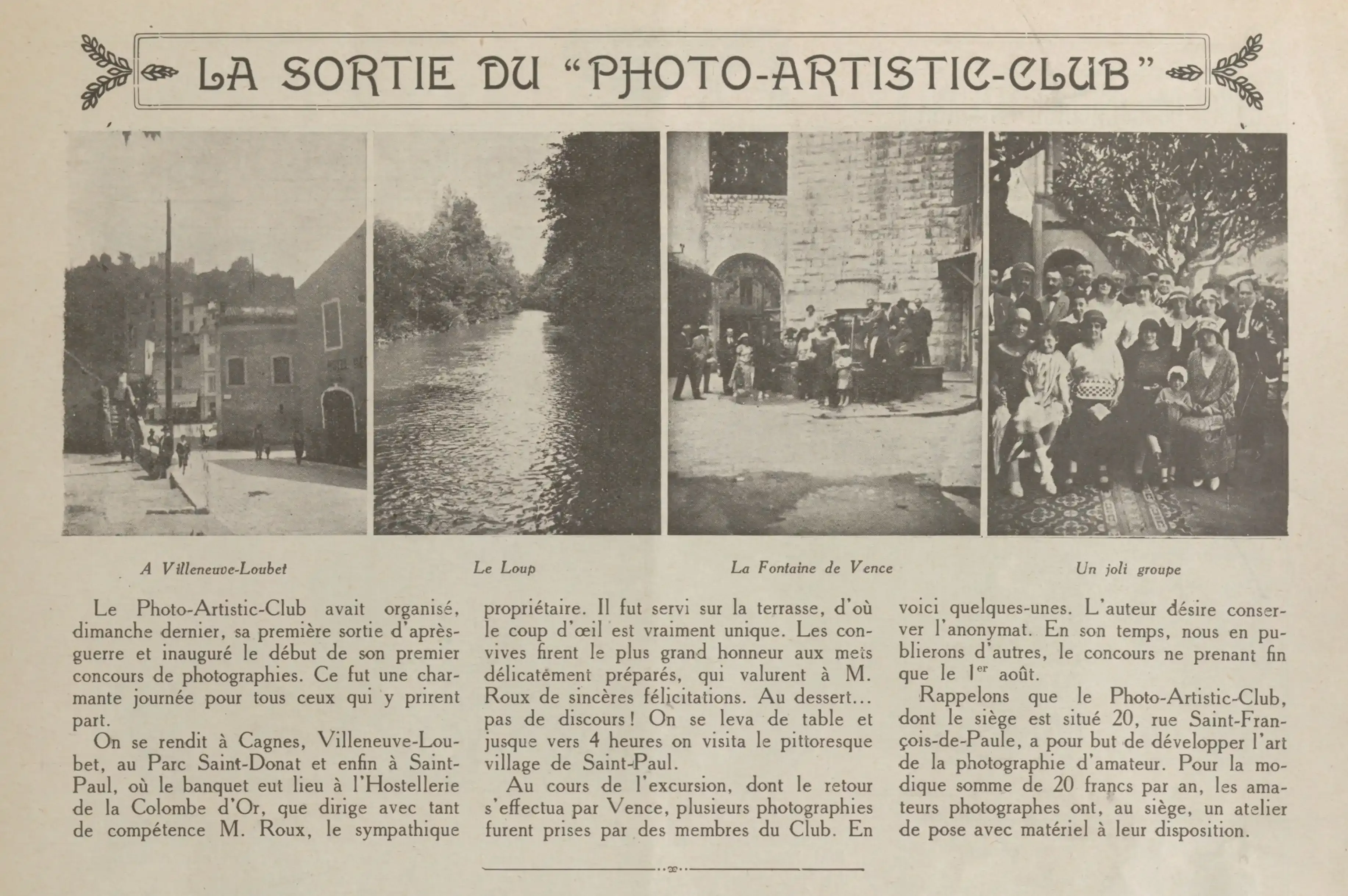 The release of the "Photo-Artistic-Club