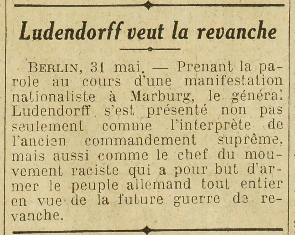 News from General Ludendorff