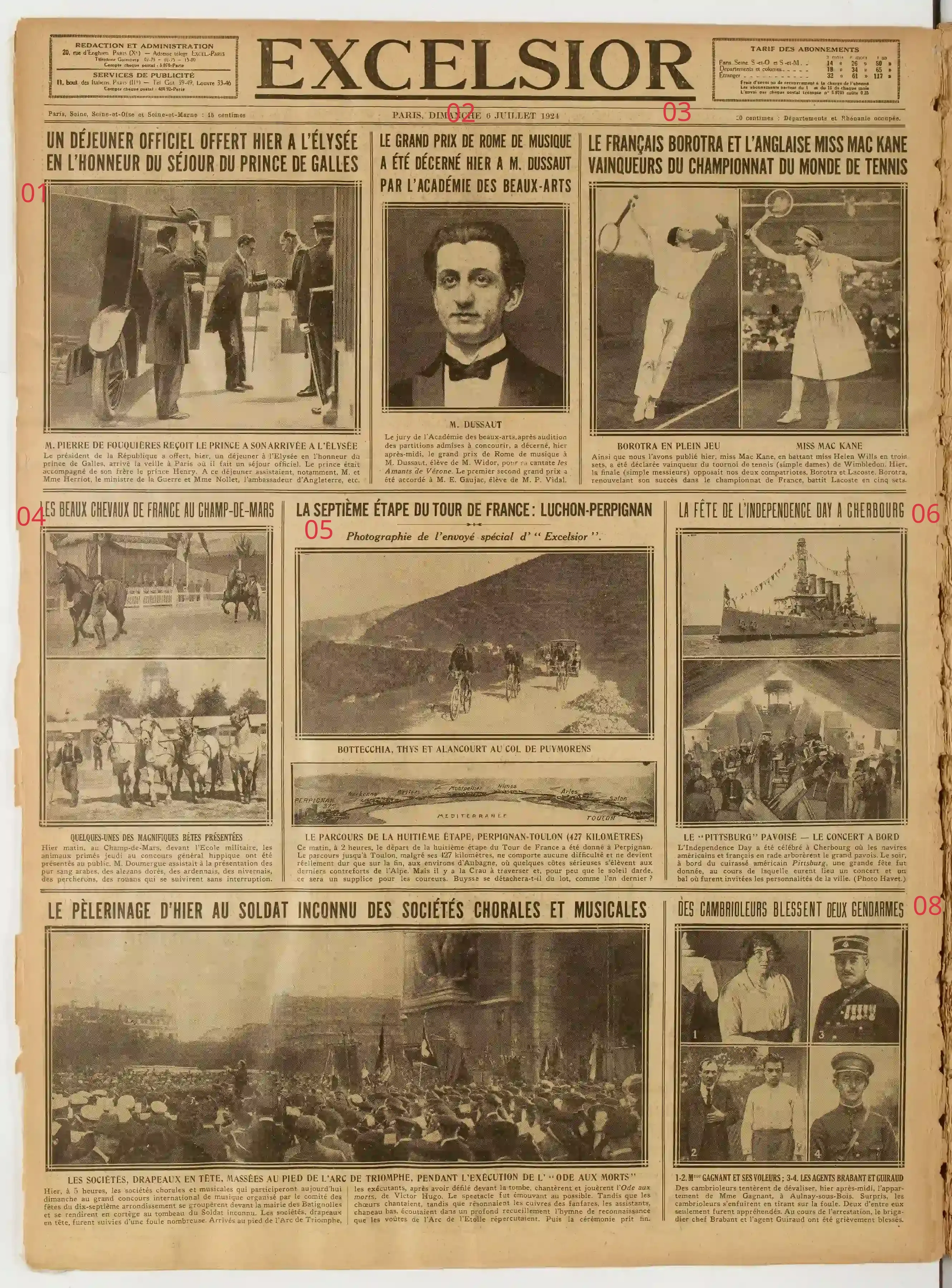 L'actualité de la semaine en photos. Du déjeuner à l'Élysées aux gendarmes blessés par un voleur, en passant par Wimbledon ou le Tour de France cycliste...