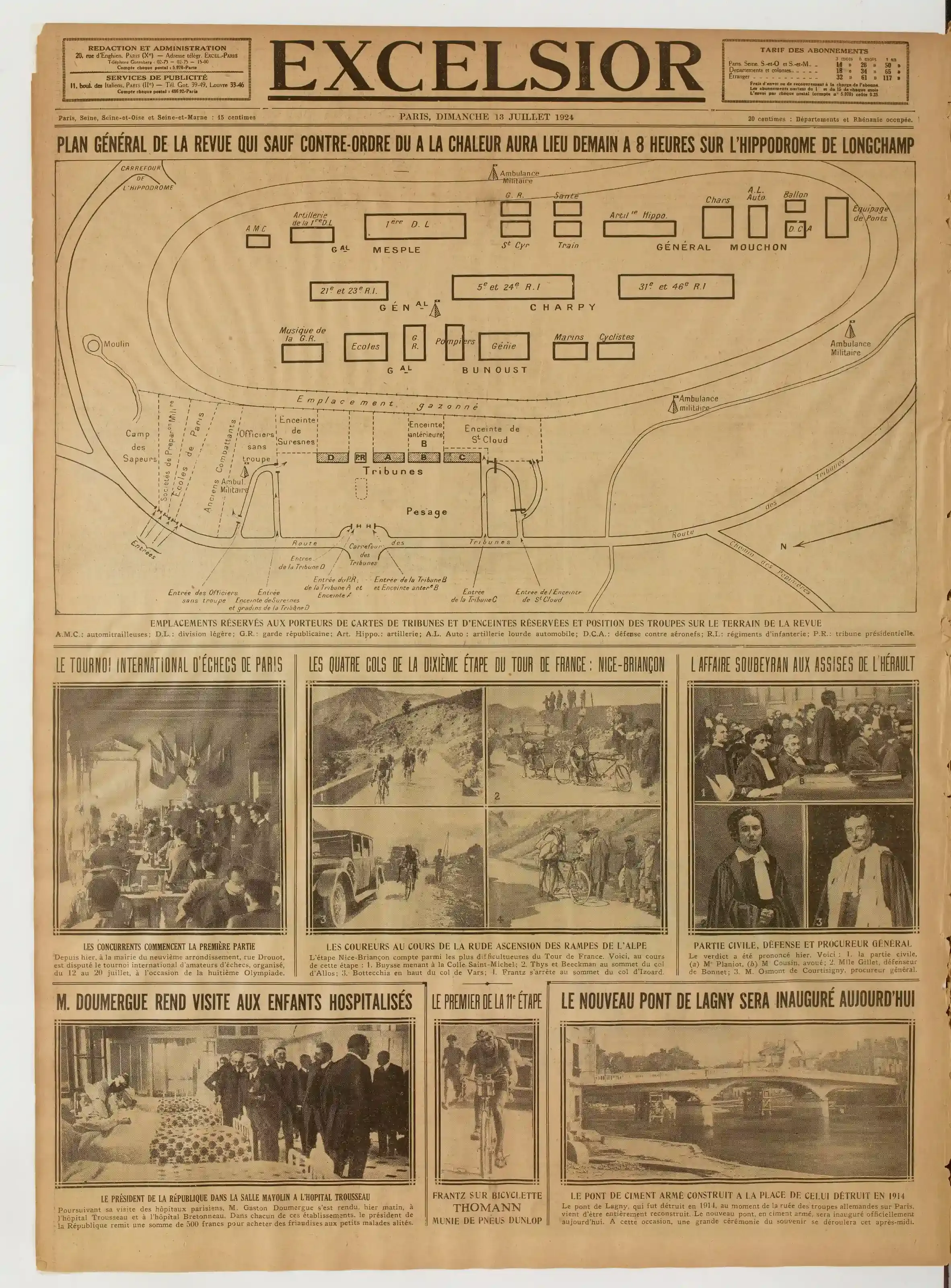 Le plan général du défilé du 14 juillet
