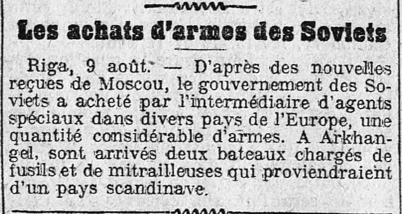 des nouvelles reçues de Moscou