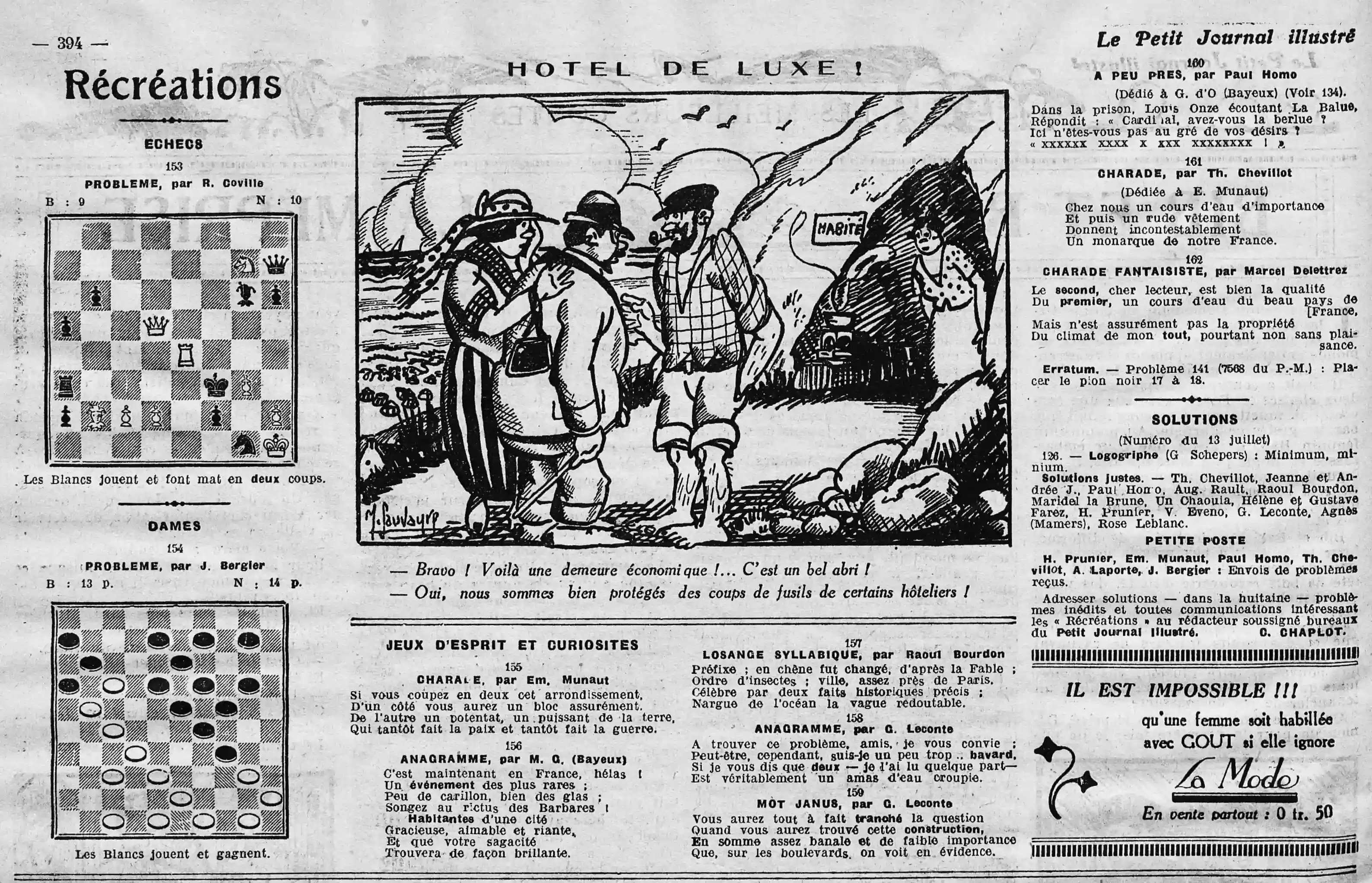 Les récréations hebdomadaires de la Bignole 17 août 1924