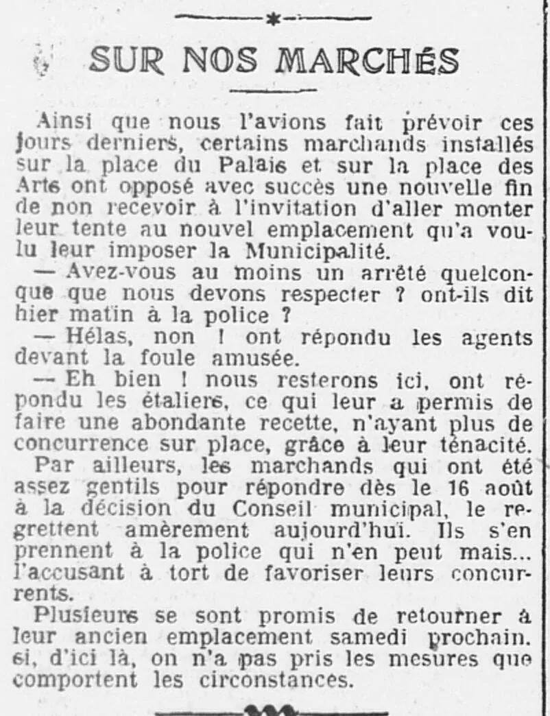 Laval, du rififi entre les commerçants 24 août 1924