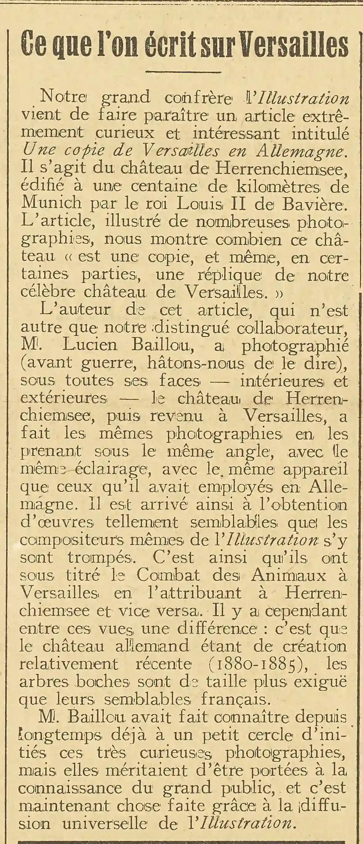 Une copie de Versailles en Allemagne 24 août 1924