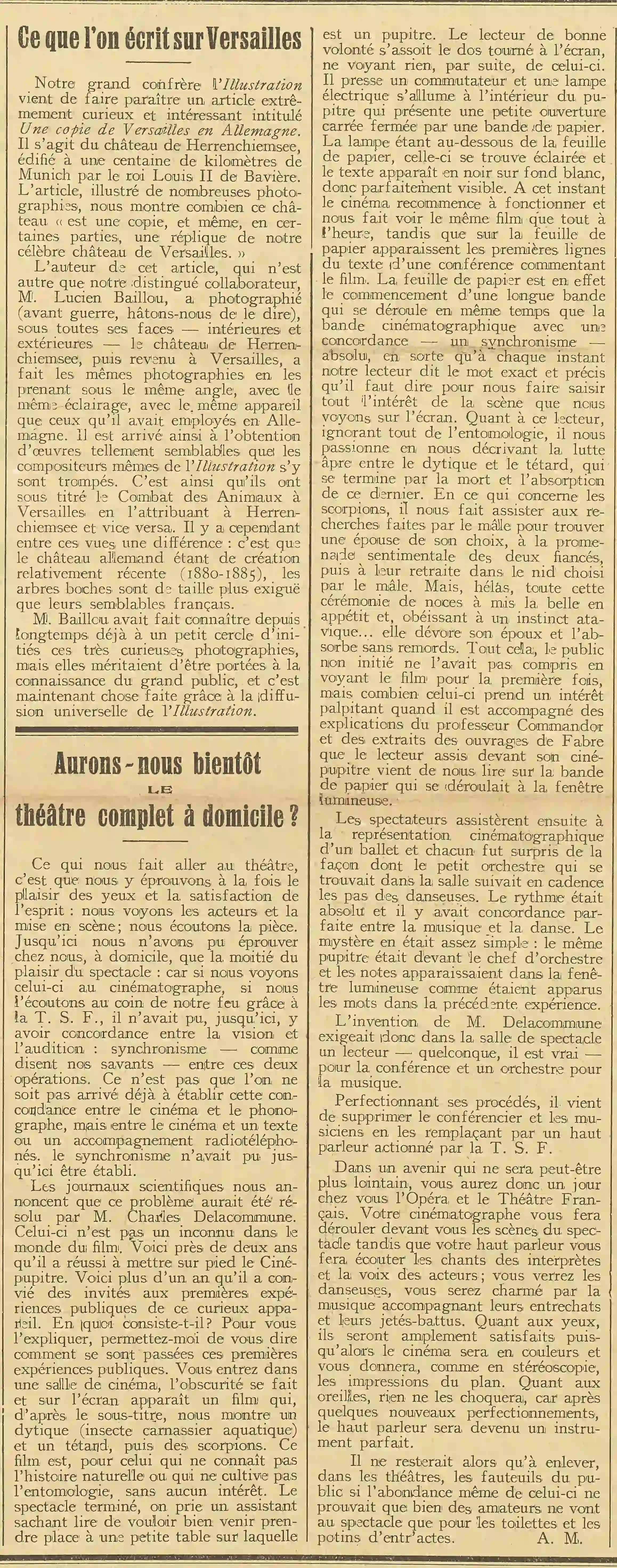 Aurons-nous bientôt le théâtre complet à domicile 24 août 1924