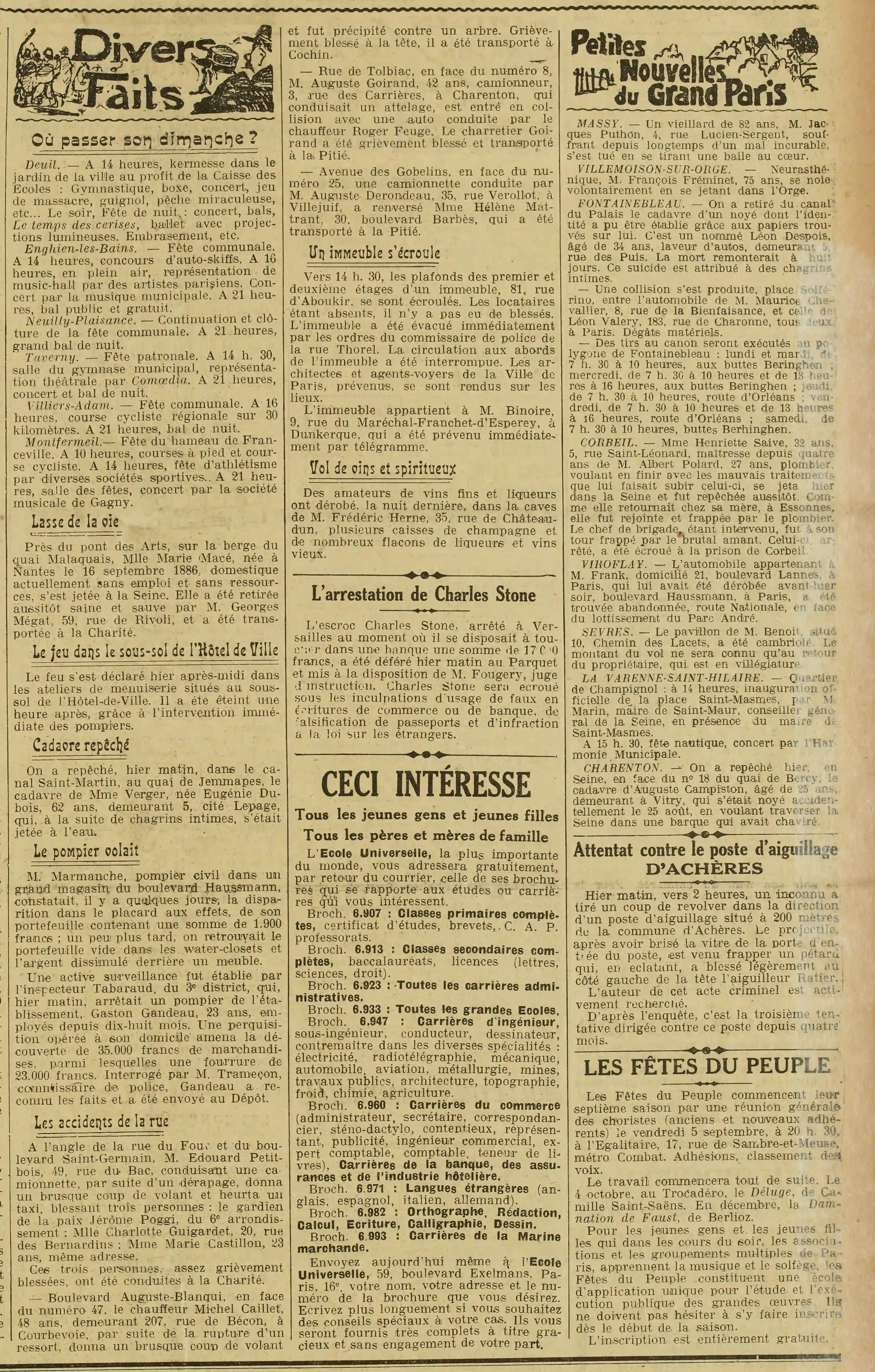 Les faits pas si divers à Paris et sa banlieue