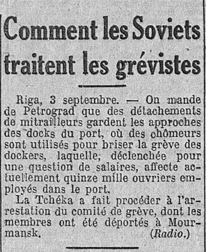 Comment les Soviets traitent les grévistes
