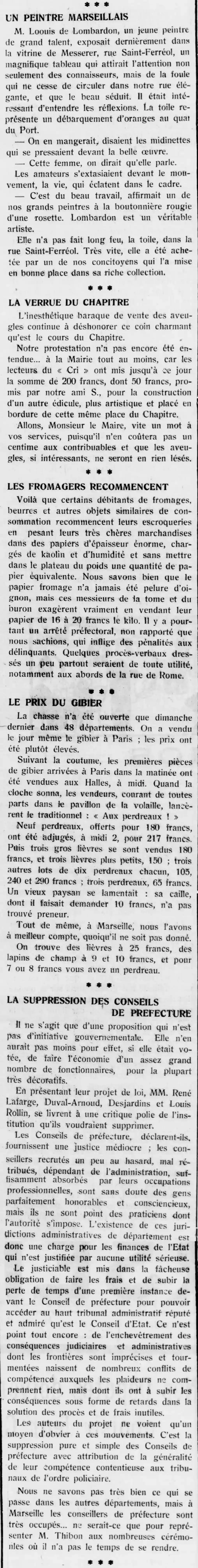 Louis de Lambardon et autres brèves 