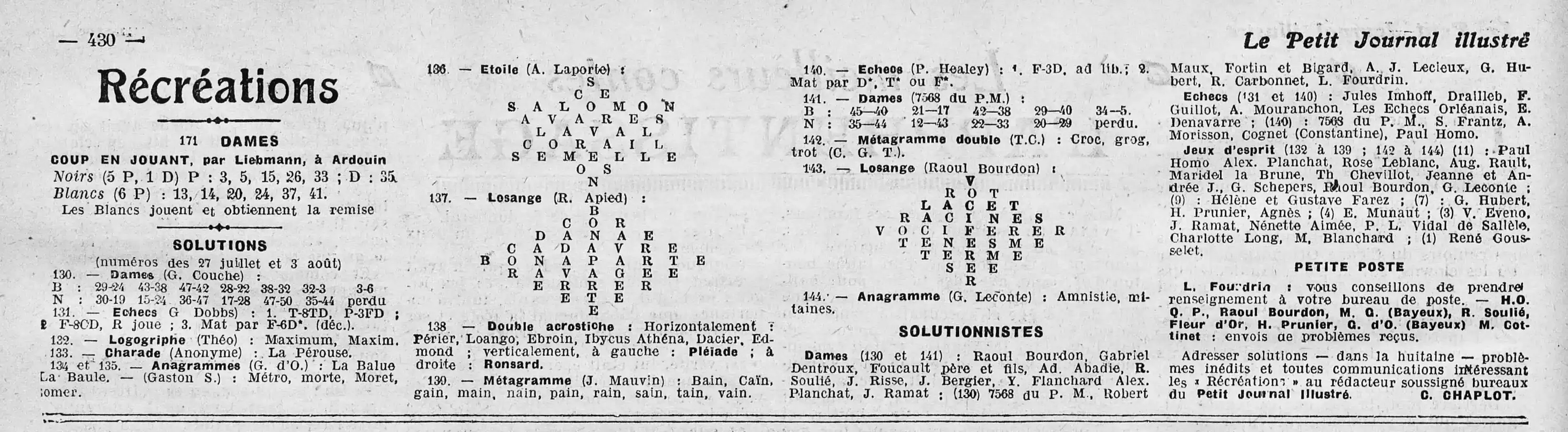 Les récréations hebdomadaires de La Bignole