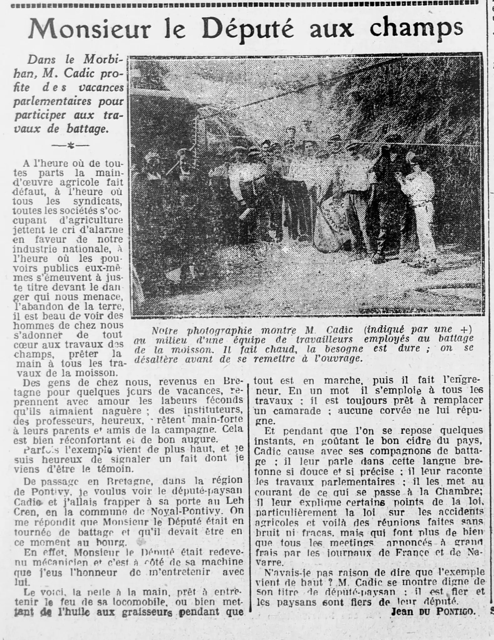 Monsieur le Député aux champs