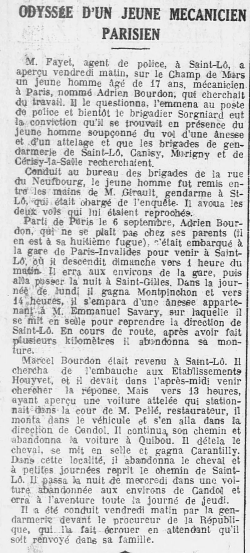 L'odyssée d'un jeune mécanicien parisien