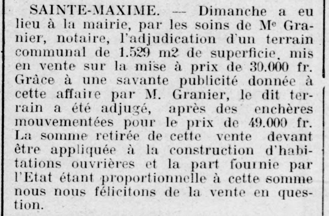 l'adjudication d'un terrain communal à Ste Maxime 3