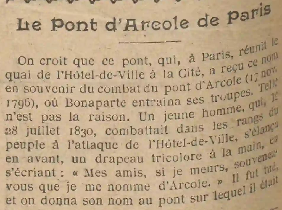 Did you know why the Pont d'Arcole in Paris