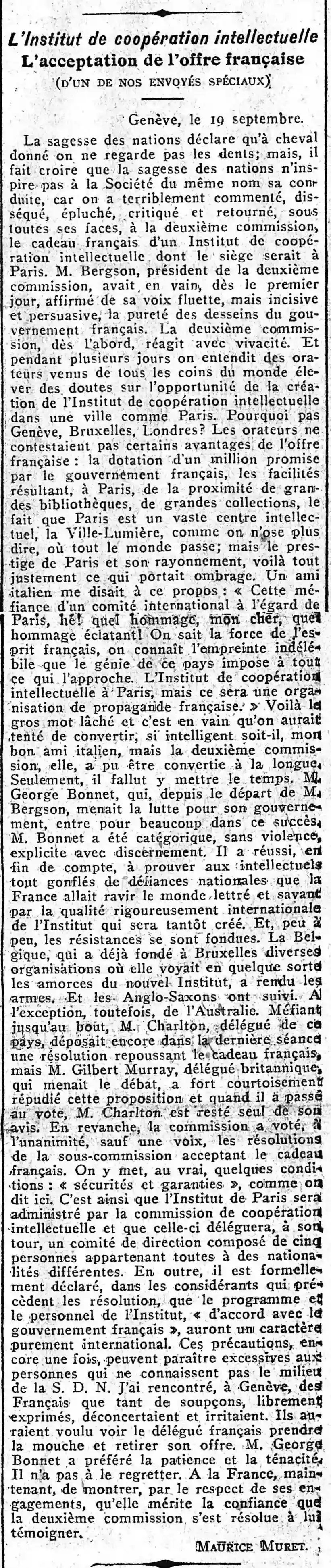  Institut de coopération intellectuelle 