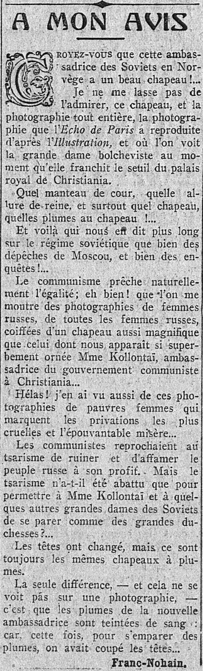 Alexandra Kollontaï, la grande dame bolcheviste