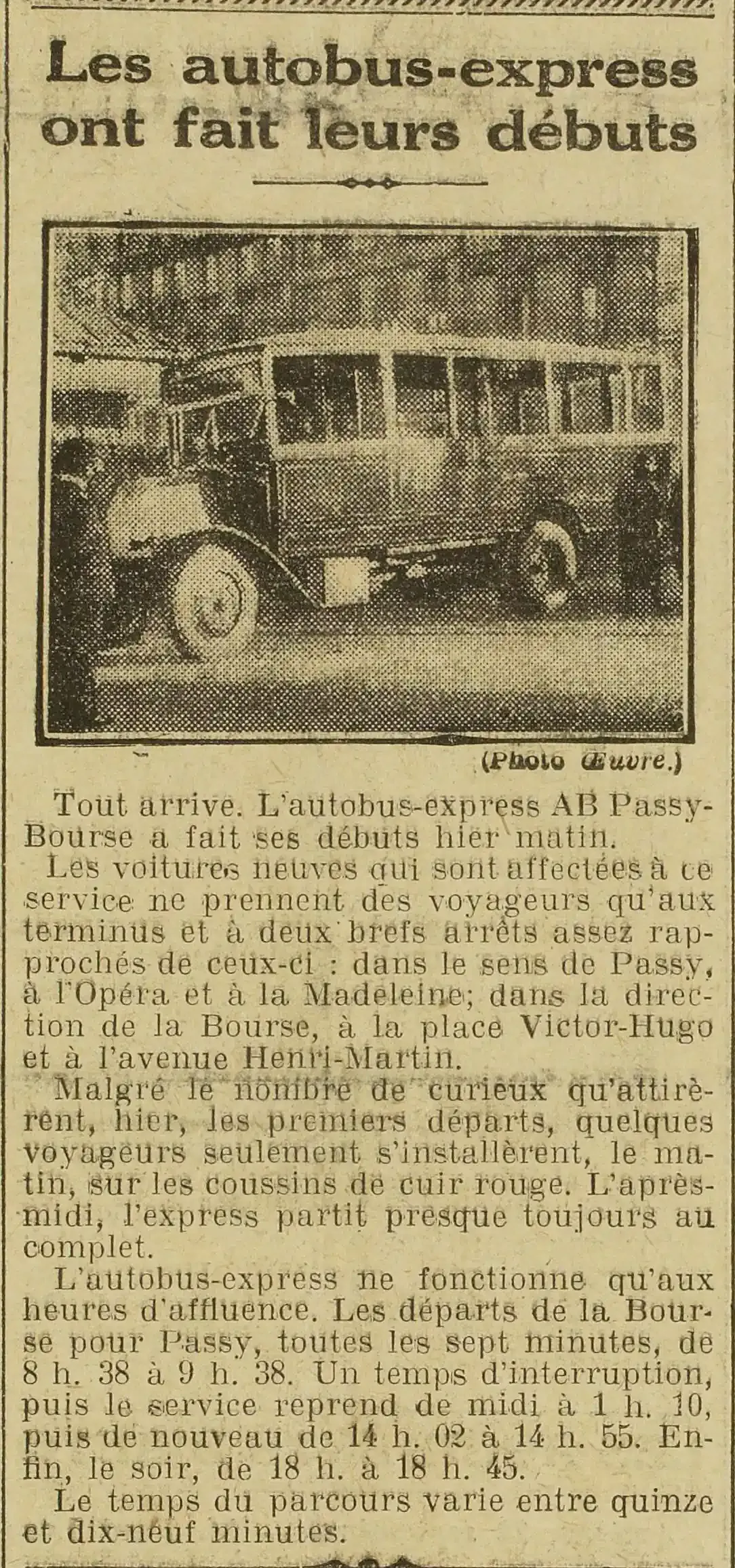 Les autobus-express ont fait leurs débuts