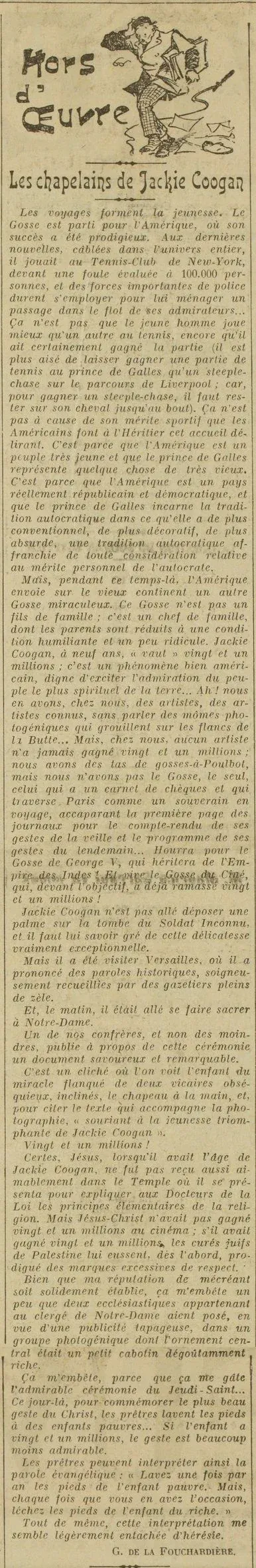 Le Gosse est parti pour l'Amérique