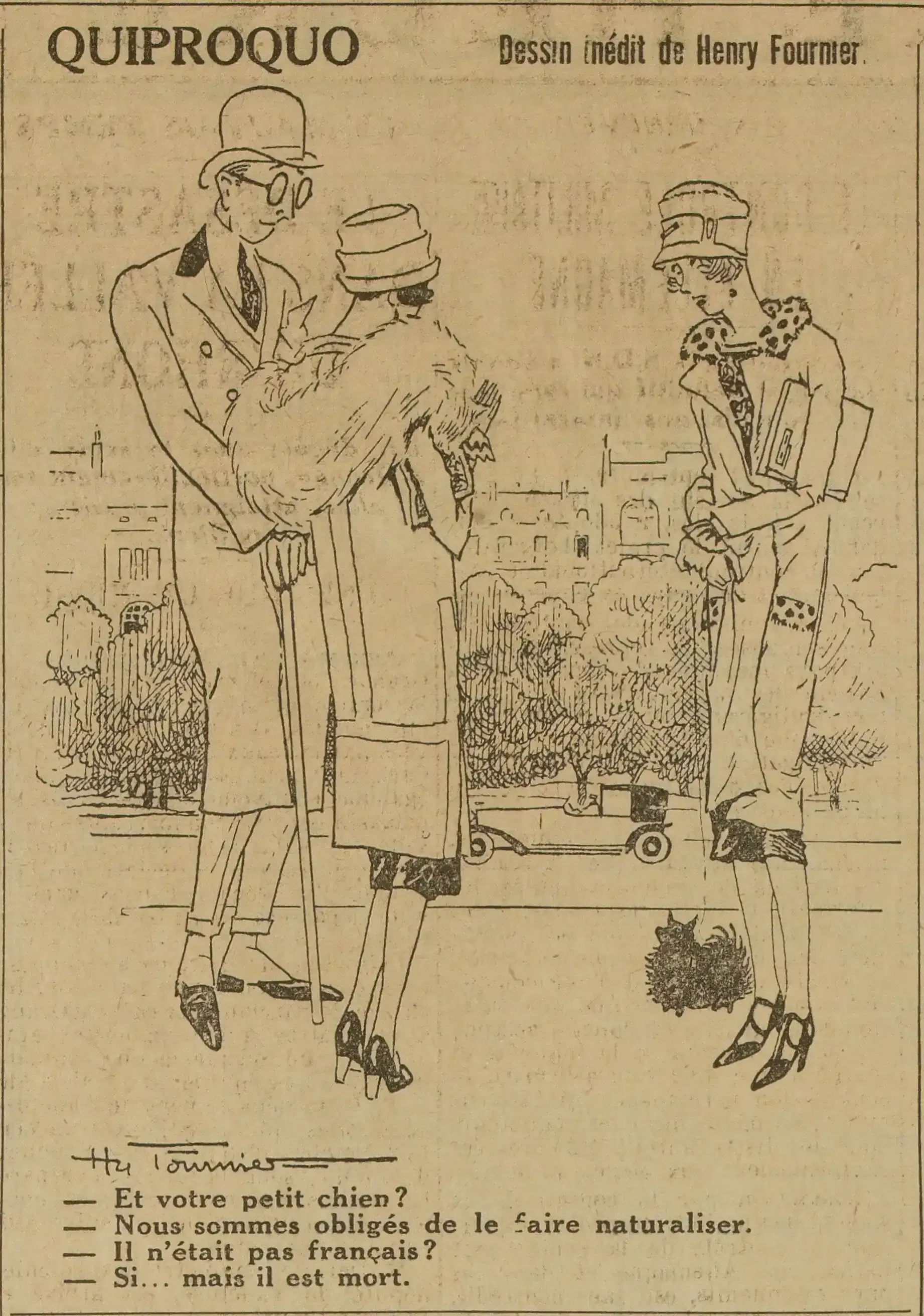 Quiproquo, un dessin d'humour réalisé par l'illustrateur Henry Fournier