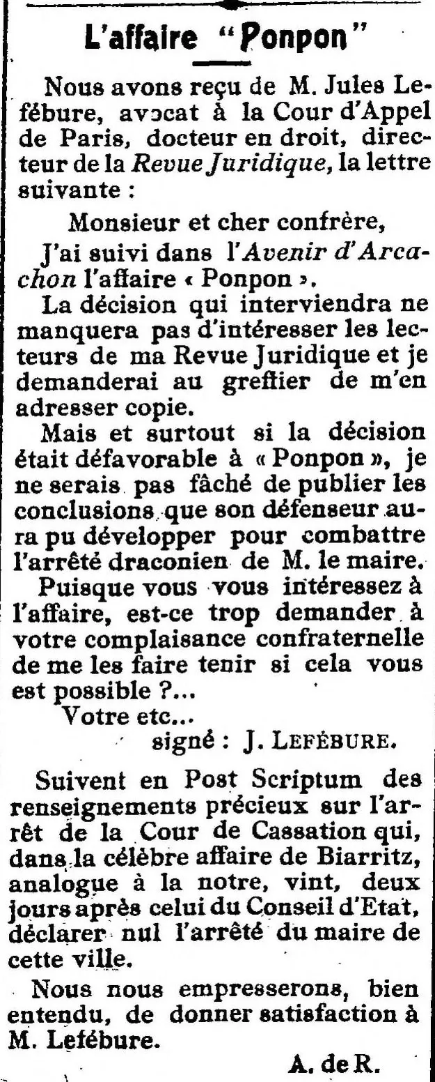 L'affaire " Ponpon "