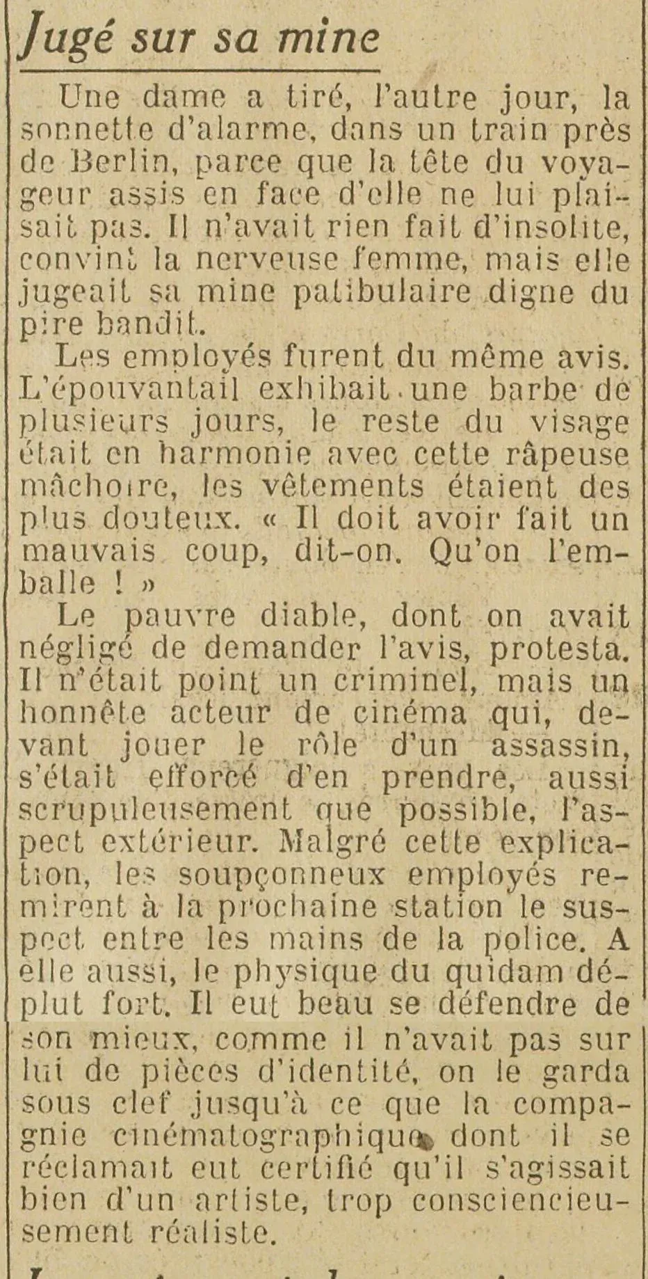 Judged on his appearance: ugly mug offense